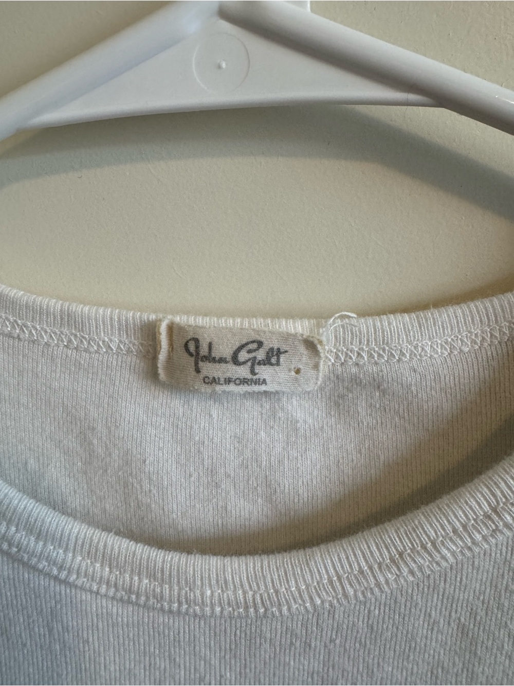 John Galt Brandy Melville White Baby Tee Top - Picture 2 of 8